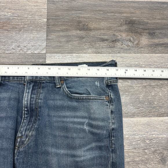 Lucky Brand 410 Dark Wash Blue Mens 34x30 Athletic Fit Straight Stretch‎ Jeans - Picture 8 of 13